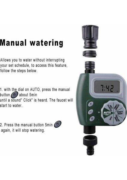 Su Geçirmez Dijital Musluk Zamanlayıcı Yeşil Hortum Yağmur Erteleme (Yurt Dışından) modelleri