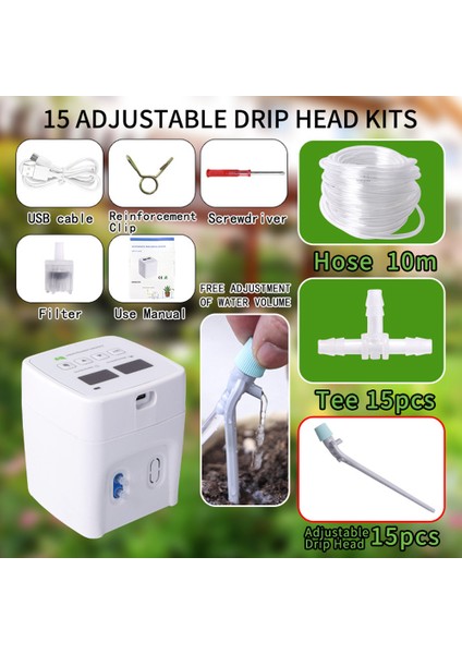 LED Ekranlı Kendin Yap Otomatik Damla Sulama Sistemi - Bahçe (Yurt Dışından)
