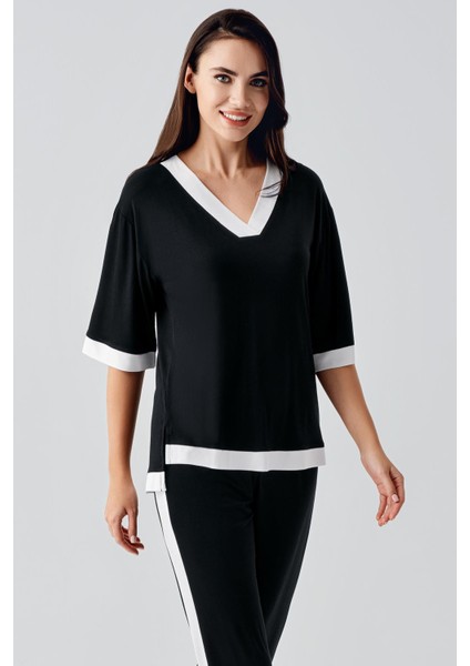 Kısa Kollu Esnek Viskoz Pijama Takım 17213 fiyatları