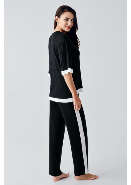 Kısa Kollu Esnek Viskoz Pijama Takım 17213 modelleri