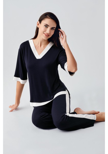 Kısa Kollu Esnek Viskoz Pijama Takım 17213 fiyatları