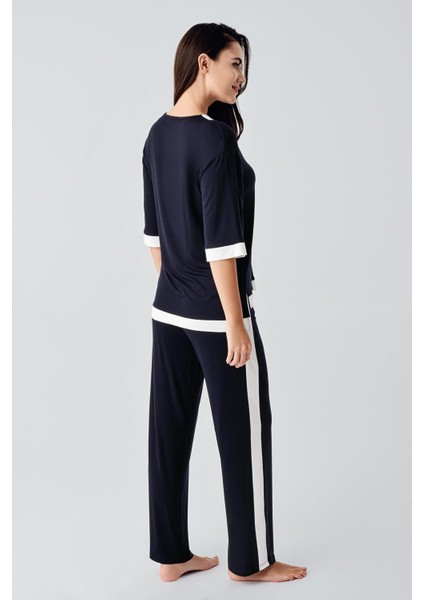 Kısa Kollu Esnek Viskoz Pijama Takım 17213 indirimleri
