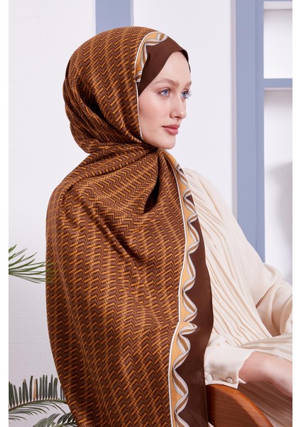 Hardal Labirent Desen Royal Şal