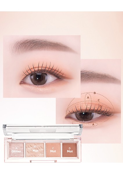 Yoğun Pigmentli Mat Ve Işıltılı Tonlar Barındıran 4'Lü Far Paleti Day Vibe Palette (#2 Bouncy Coral)