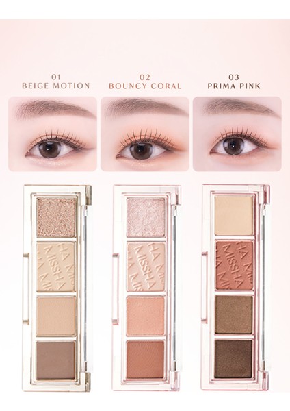 Yoğun Pigmentli Mat Ve Işıltılı Tonlar Barındıran 4'Lü Far Paleti Day Vibe Palette (#2 Bouncy Coral)