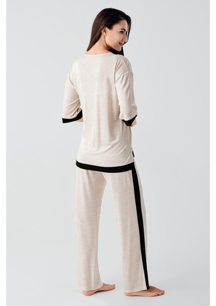 Kısa Kollu Esnek Viskoz Pijama Takım 17213 modelleri