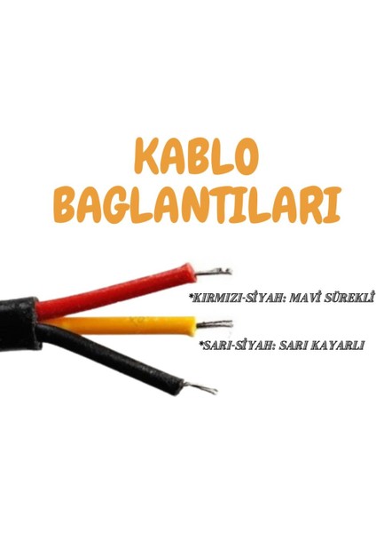 3D Far Üstü ve Far Içi 2 Renkli Kayar Sinyalli Gündüz Ledi 60CM