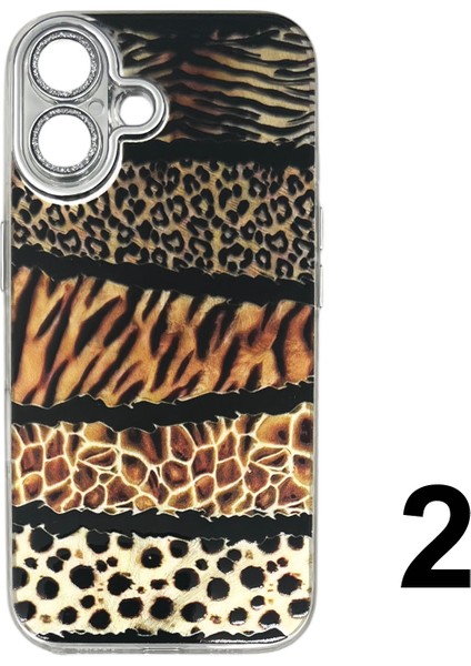 iPhone 16 Uyumlu Lopard Desen Seri Arka Koruma Kılıf