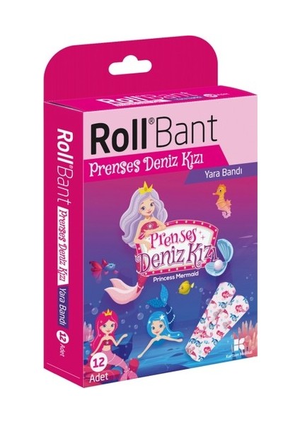 Rollbant Prenses Deniz Kızı Yara Bandı 12 Adet