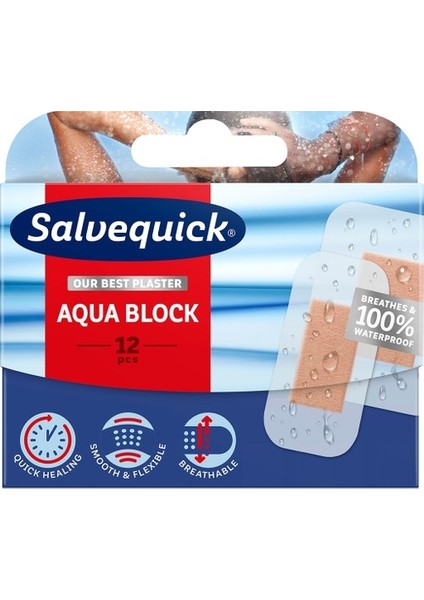 Aqua Block 12li Su Geçirmez Hızlı İyileşme Yara Bandı