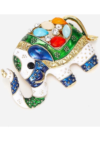 Mineli ve Taşlı Küçük Fil Broş Yaka Iğnesi fiyatları