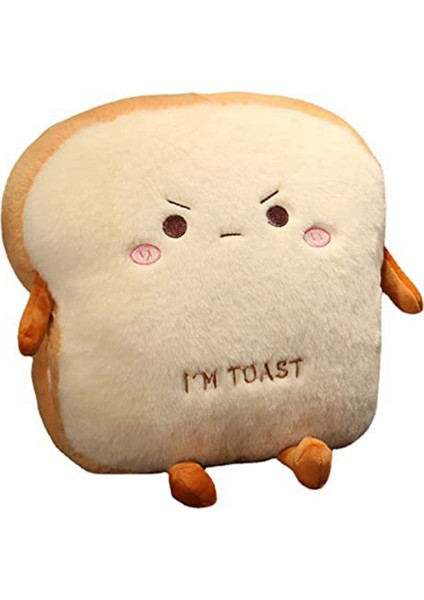 Tost Ekmeği Peluş Yastık, Komik Dilimlenmiş Ekmek Dolması Yastık, El Cebi ile Sevimli Ifade Gıda Peluş Şekerleme Yastığı A (Yurt Dışından)