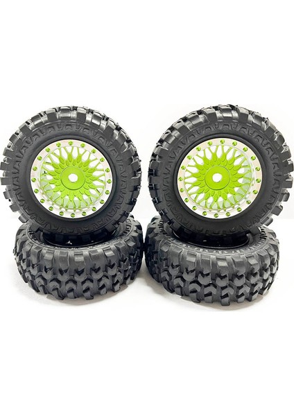 4 Adet 1.0 Lastikler ve Metal Beadlock Jant Seti 1/24 Rc Paletli Araba Eksenel SCX24 Fms FCX24 ENDURO24 Parçaları, Yeşil (Yurt Dışından)