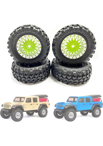 4 Adet 1.0 Lastikler ve Metal Beadlock Jant Seti 1/24 Rc Paletli Araba Eksenel SCX24 Fms FCX24 ENDURO24 Parçaları, Yeşil (Yurt Dışından) indirimleri