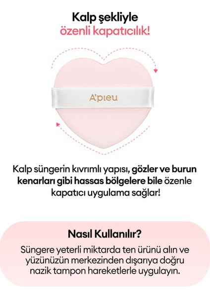 Kalp Şekilli Makyaj Süngeri A'pıeu Juicy Pang Heart Puff