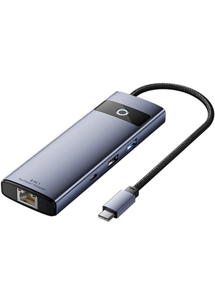 Coofbe Jasoz Multiport Pd 100W 8in1 Type-C To Dönüştürücü Hub Type-C To RJ45 HDMI4K@30Hz Usb3.0 Sd/tf