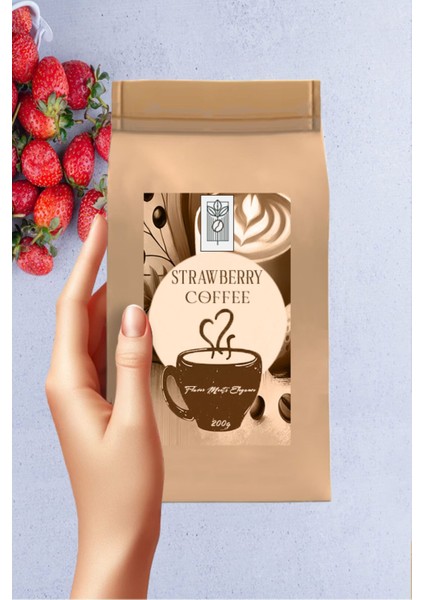 Strawberry Bean Coffee 200 gr, Çilek Aromalı Çekirdek Kahve