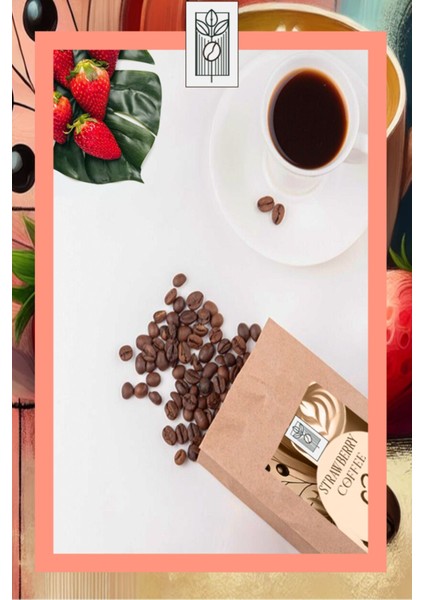 Strawberry Bean Coffee 200 gr, Çilek Aromalı Çekirdek Kahve