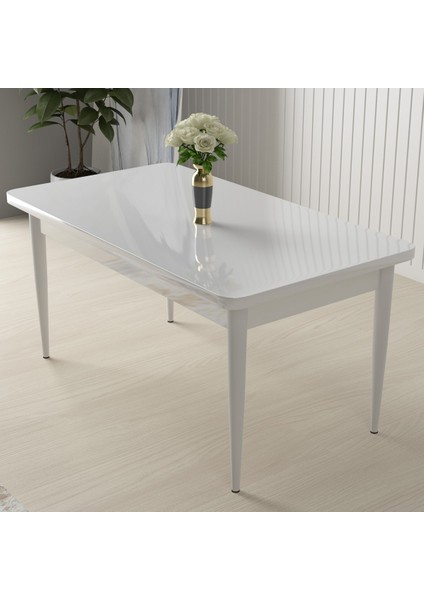 Jem Serisi 70 x 114 Beyaz Mutfak Masası Takımı 4 Sandalye