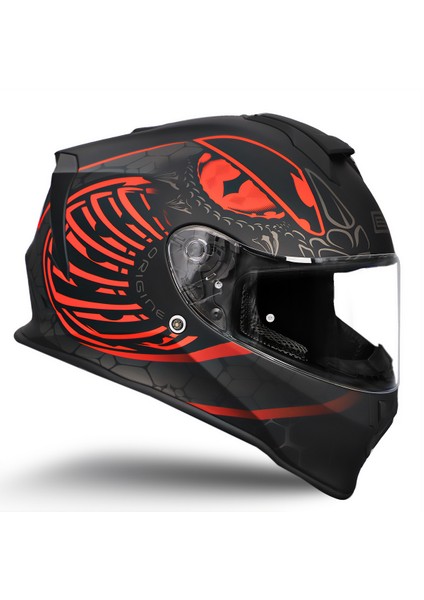 Dinamo Fighter Mat Siyah-Antrasit-Kırmızı Kask