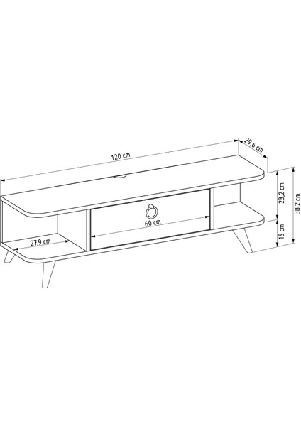 Modern Tv Ünitesi;soft KENAR;120 cm ;4024-A