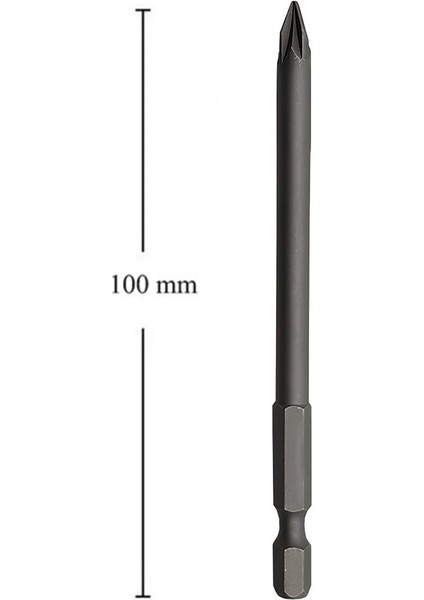 2 Adet Mıknatıslı Uzun Boy 100MM Yıldız Sıkma Ucu-Matkap Ucu /ph2 Pz2 Iki Adet