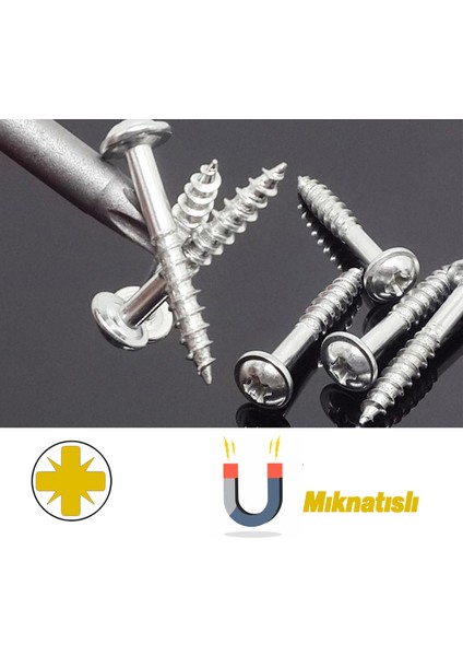 2 Adet Mıknatıslı Uzun Boy 100MM Yıldız Sıkma Ucu-Matkap Ucu /ph2 Pz2 Iki Adet