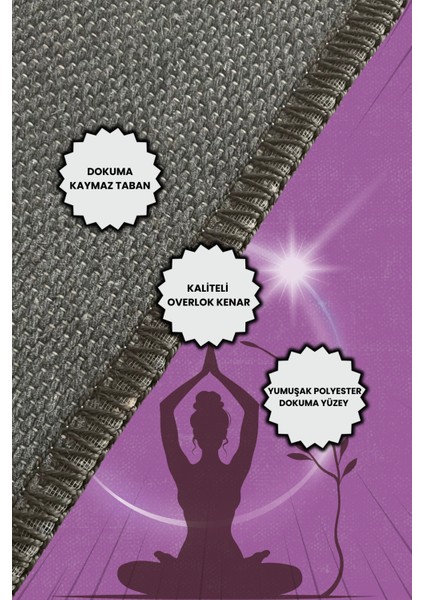 Yoga Meditasyon Mandala Temalı Kaymaz Tabanlı Dijital Baskı Meditasyon Halısı indirimleri