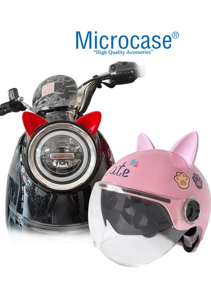 Motosiklet Kask Vb Eşyalar Için Sevimli Ilginç Dıy Yapışkanlı Karakter ve Parçalar Kedi Kulağı Seti - AL5011