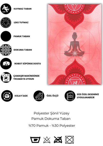 Meditasyon Köşesi Için Halı Dokuma Kaymaz Tabanlı Kırmızı Halı Yoga Halısı fırsatları