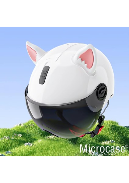 Motosiklet Kask Vb Eşyalar Için Sevimli Ilginç Dıy Yapışkanlı Karakter ve Parçalar Kedi Kulağı Seti - AL5012