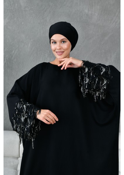 Kolları Aksesuar Garnili Abaya Ferace modelleri