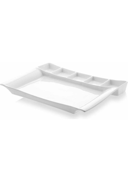 Porselen Milano 5 Bölmeli Servis Tabldot Tabak 37*26CM 1 Adet