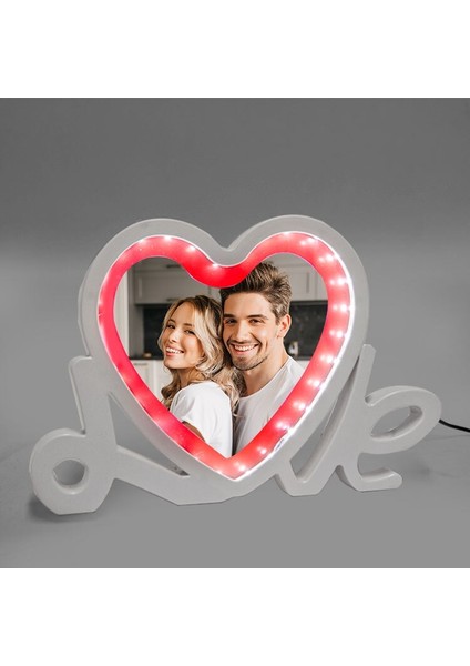 LED Işıklı Love Fotoğraflı Sihirli Ayna
