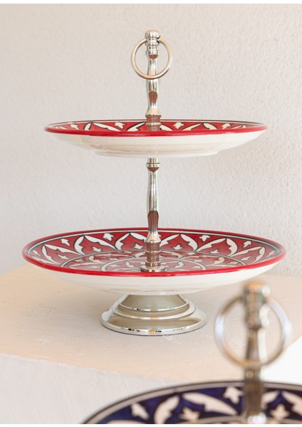 Corallo 2 Katlı Kek Pasta Servisi Kırmızı 13X11X11 fırsatları