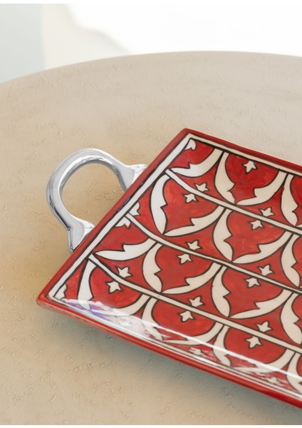 Corallo Servis Tepsisi Kırmızı 47X27 cm