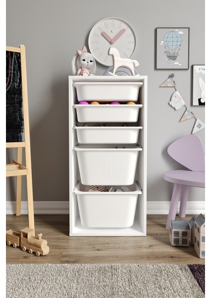 Mdf - Medium Mono 5 Sepetli Oyuncak Dolabı