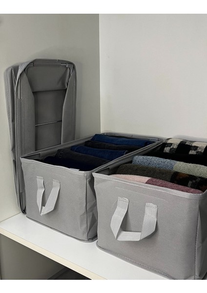 1 Adet Tela Çelik Dolap Içi Düzenleyici 45 x 25 x 20 Raf Düzenleyici Saklama Katlanabilir Kıyafet Organizeri