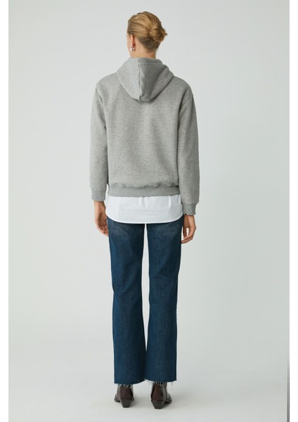 Modest Abelıa Kadın Pamuklu Içi Polarlı Yumuşacık Kalın Kumaşlı Kapüşonlu Örme Grimelanj Sweatshirt