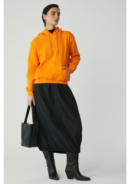 Ethiquet Diane Kadın İçi Polarlı Yumuşacık Comfort Fit Kapüşonlu Turuncu Sweatshirt fiyatları