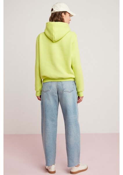 Modest Diane Kadın Içi Polarlı Yumuşacık Comfort Fit Kapüşonlu Yeşil Sweatshirt