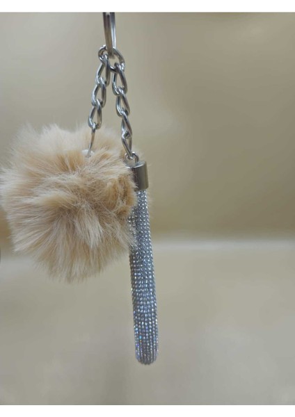 Gümüş Angel Anahtarlık Minik Ponpon Seçenekli Camel Ponpon modelleri