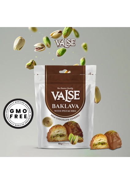 Sütlü Çikolata Kaplı Antep Fıstıklı Baklava Draje 60 gr modelleri