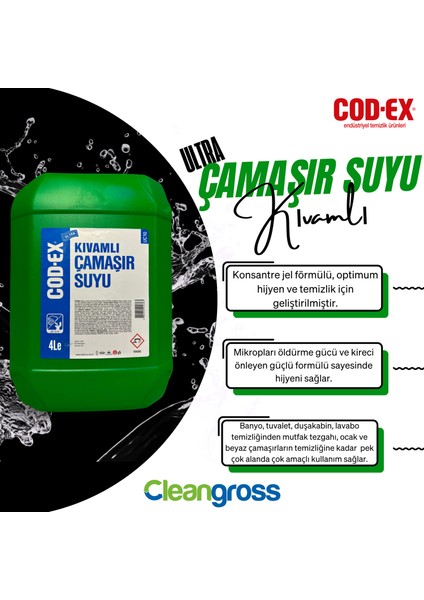 Kıvamlı Çamaşır Suyu 4 L x 4 Adet