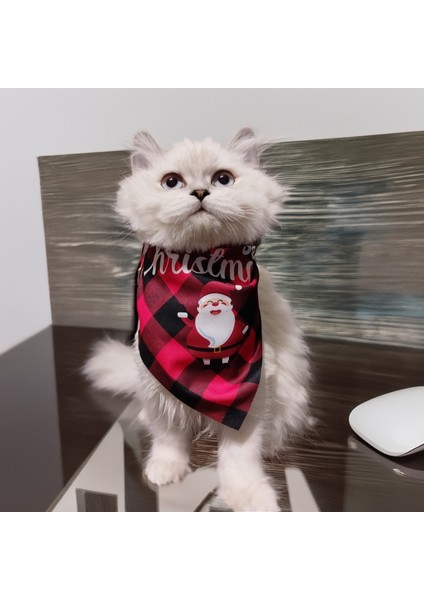Kedi Köpek için Ayarlanabilir, Üçgen ve Kırmızı Yılbaşı Bandanası