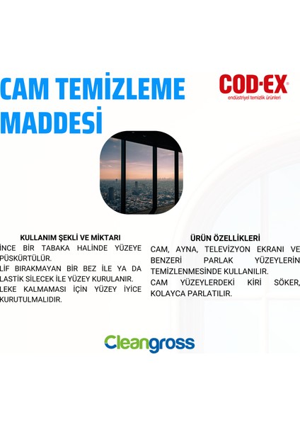 Cam Temizleme Maddesi 4 L x 4 Adet