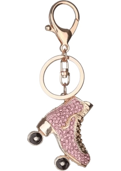 Paten Kolye Zarif Lüks Kadınlar Için Benzersiz Anahtarlık Sırt Çantası Süs Rhinestone Anahtarlık Olması Gereken Anahtarlık Renk:pembe (Yurt Dışından)