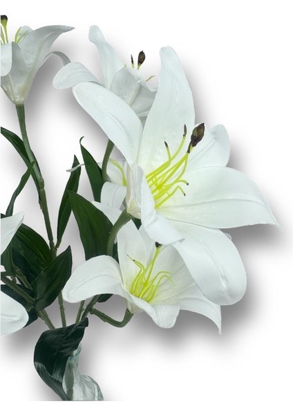 Yapay Çiçek Islak Lilyum Beyaz Renk 9 Çiçekli 55 cm fırsatları