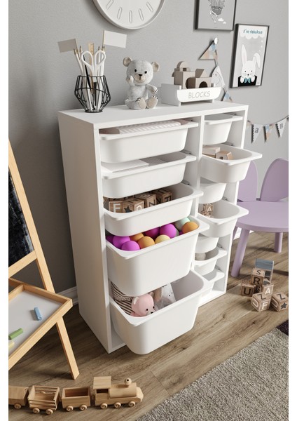 Mdf - Medium Duo 12 Sepetli Oyuncak Dolabı fırsatları