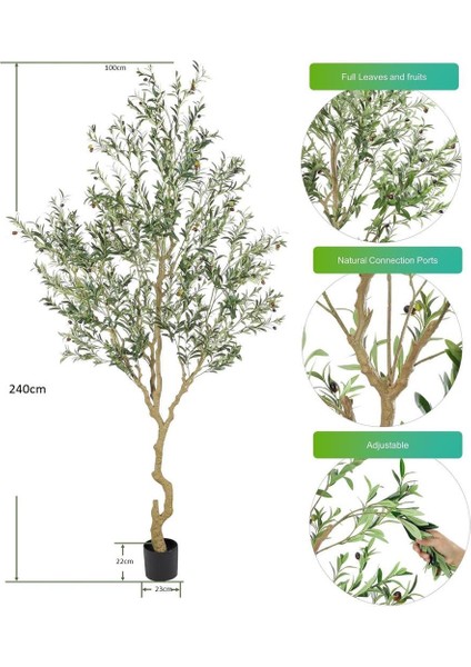 Yapay Zeytin Ağacı Lüx 240 cm Doğal Gövdeli Gerçek Görünümlü Yapay Ağaç fırsatları